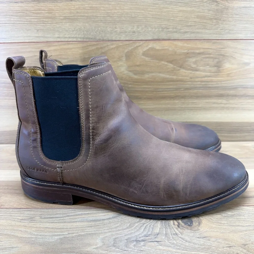 Cole Haan Warner Grand Chelsea Boots Mens 11 M Brown Leather Business Casual
